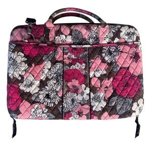Vera Bradley Quilted Hardtop Laptop Case in Mocha Rouge Floral Pattern Boss Lady
